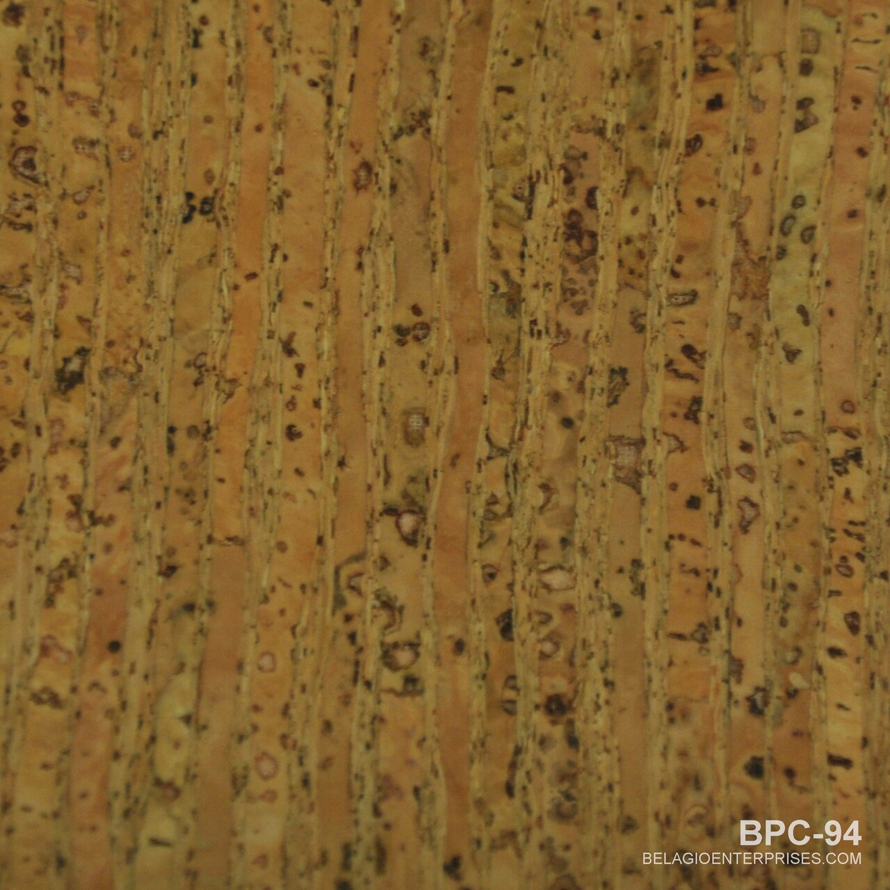 Belagio Cork Fabric, 25" Wide, Small Stripe Print, Natural, 15-Yard Bolt